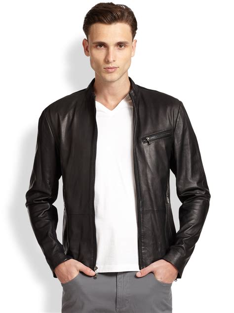 michael michael kors men's leather jacket black|Michael Kors leather jacket canada.